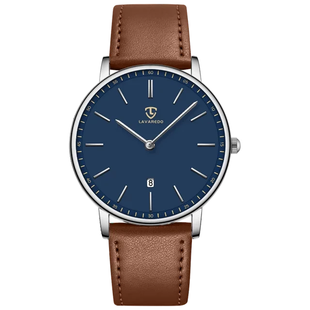 A ALPS Mens Watches Fashion Simple Watch for Men Analog Ultra Thin Minimalist Wristwatches with Leather Strap Gift for Man